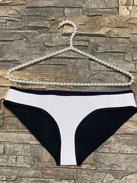 BONDI BORN Neoprene Bathing Suit Bikini Bottoms Sz M White £22.70