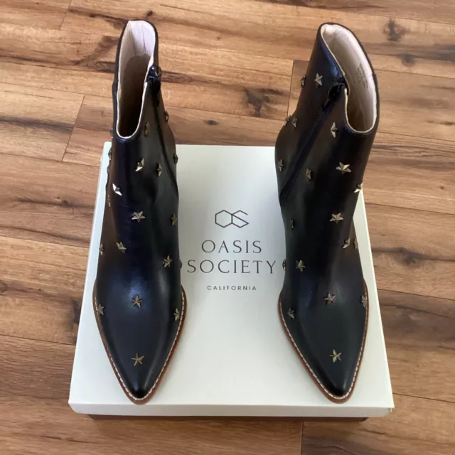 Oasis Society California Western Boots Women's Size 7.5 Black Gold Star Studded