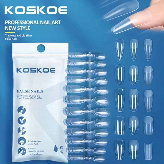 KOSKOE Fake Nails Press on Nails Coffin Artificial Full Cover Tips Tool 120pcs