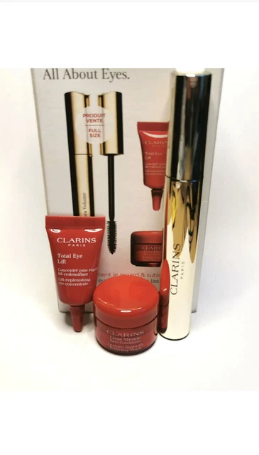 Clarins All About Eyes Collection Mascara 8ml Smooth Perfecting 4ml Eye Lift 3ml