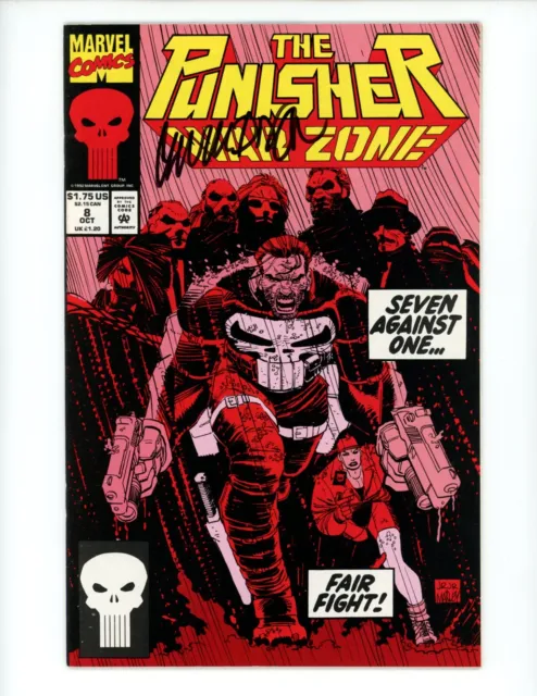 Punisher War Zone #8 Comic Book 1992 VF Signed by Chuck Dixon Marvel Comics