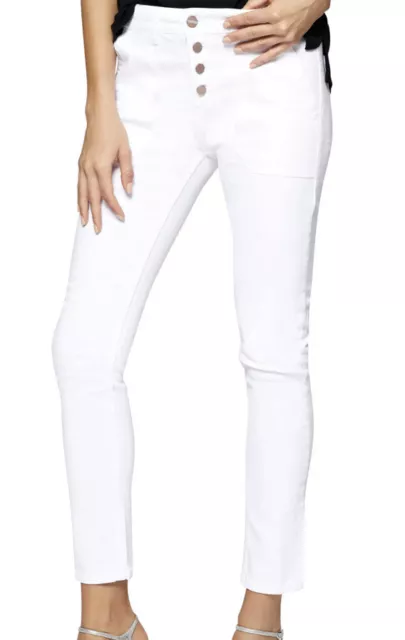 NWT Sanctuary Womens Exposed Peace Straight Pants White Size 25