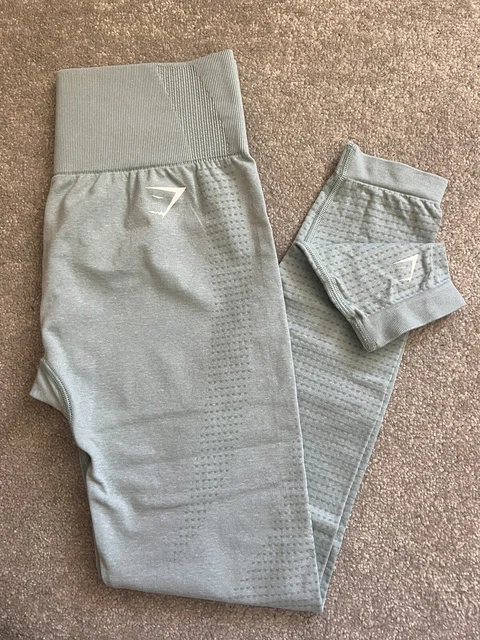 Leggings Gymshark Vital senza cuciture 2.0 blu perla taglia media nuovi con etichette