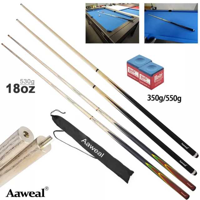 SET OF Wooden 57" inch 2-Piece Cues Detachable Pool Snooker Cues Billiard Sticks