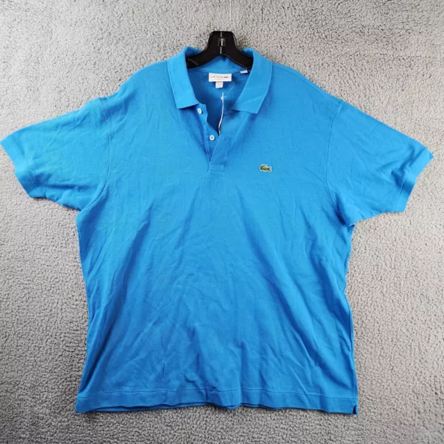 Lacoste Classic Fit Pique Polo Shirt Men's 3XL Bright Blue Collared Short Sleeve