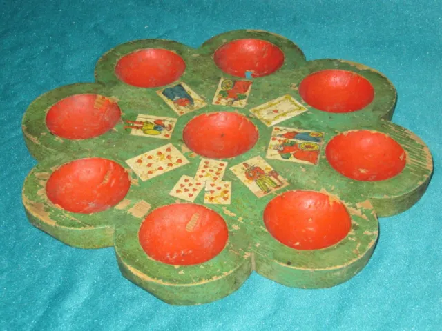 Spiel antik Poch Spielbrett Altes Pochbrett Holz Pochen Pochspiel Poque Vintage