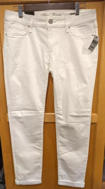 Mavi Jeans Womens 29x32 Tag  Actual 31X32 Emma Slim Boyfriend DIstress White