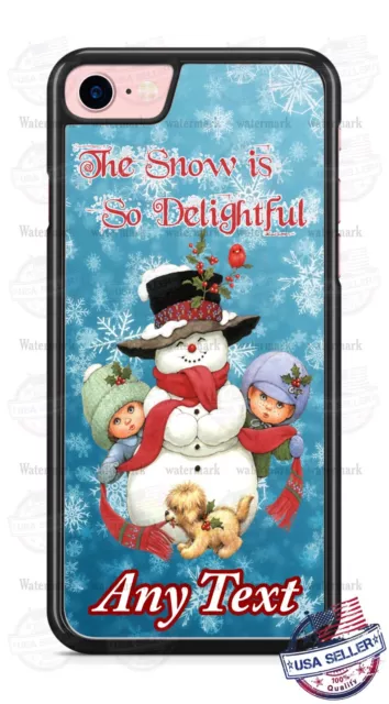 Snow is Delightful Kids Making Snowman Phone Case For iPhone 14 Samsung Google