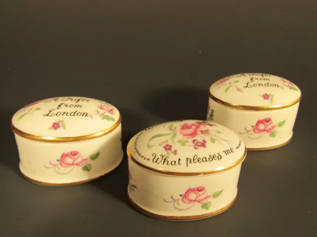 3 England Crown Staffordshire A Trifle From London & Within You See Trinket Box