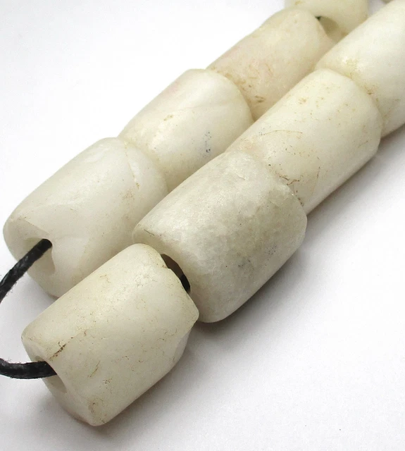 11 Rare Amazing Ancient Graduated Crystal Rock Quartz Cylinder Beads