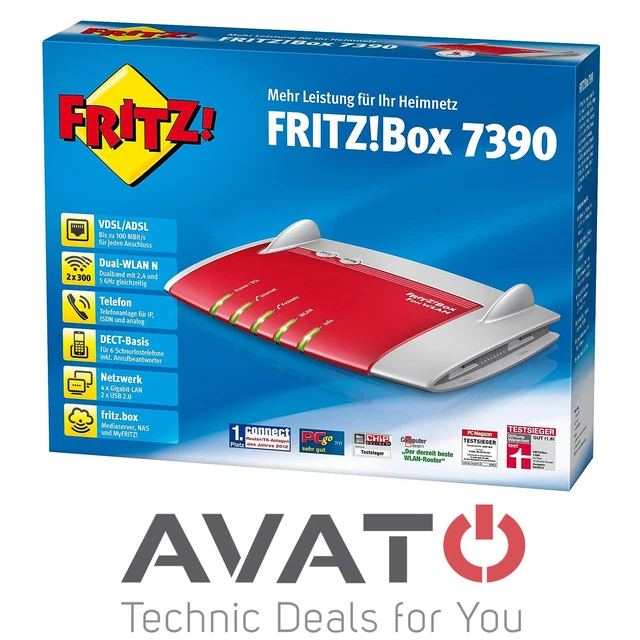 AVM FRITZBOX 7390 VDSL DSL Modem Gigabit Wi-Fi Router / DECT REPEATER ...
