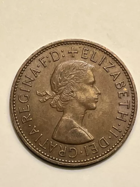 1966 One Penny Rare British Coin--UNITED KINGDOM