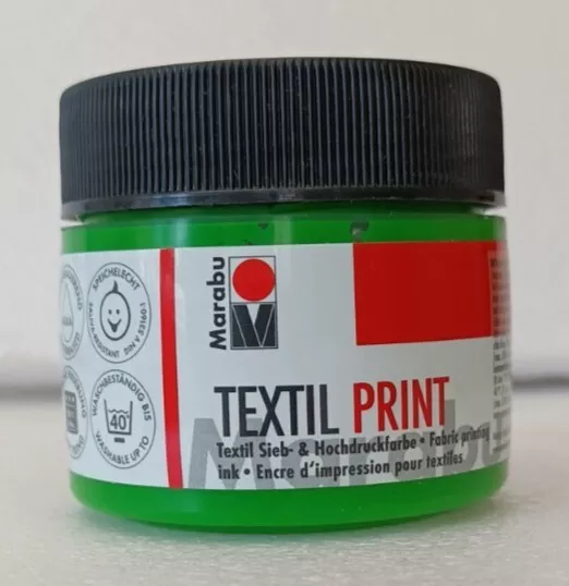 Marabu Textil Print Textile Fabric Ink Screen Printing / Lino Light Green 100 ml