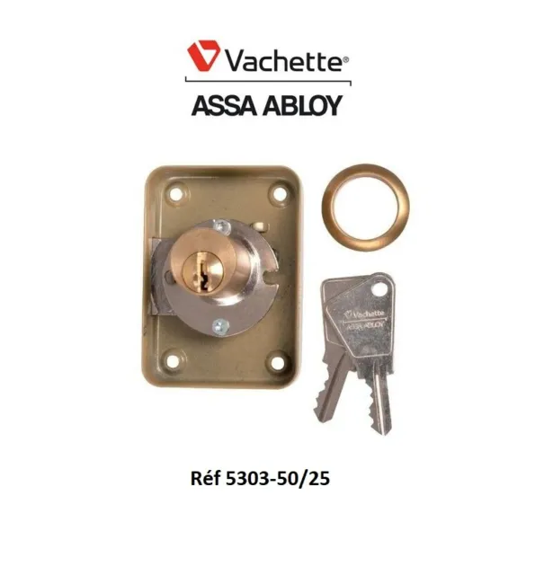 Serrure de meuble réversible Vachette/ASSA ABLOY - main Droite Réf 5303-50/25