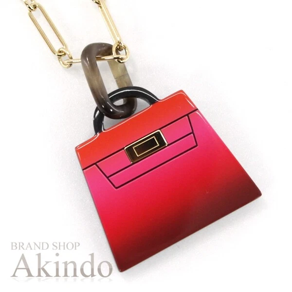 Hermes Necklace Amulet Marrokinje Gm Fusion Kelly Pendant Buffalo Horn Red Orang
