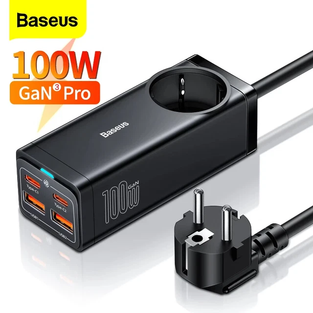 BASEUS 100W GAN3 Desktop Charger Power Strip Charging Station Fast