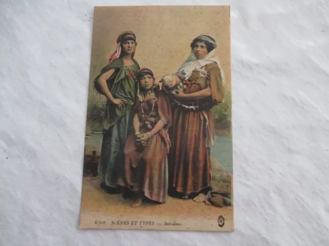 Cpa Tunisie Scenes Et Types  Bedouines Carte Postale  Ancienne Ecrite 1916