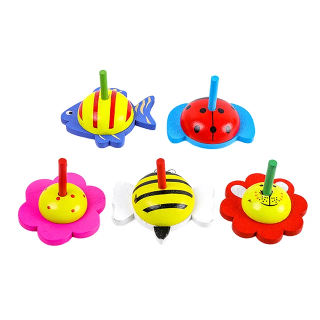 Lot De 4 Gyroscopes Colorés Pour Enfants - Jouet D'adresse, Formes Amusantes - Environ 4.5 X 4.5 X 3 Cm