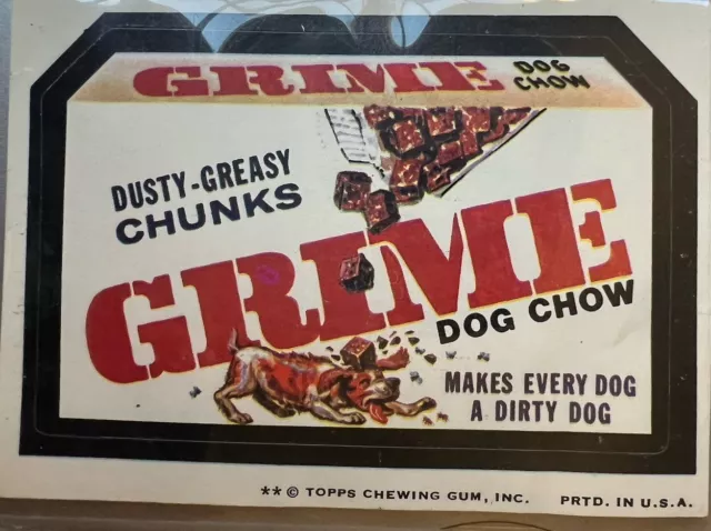 1974 Wacky Packages Series 7 Tan Back    Grime Dog Chow      Nm/Mt