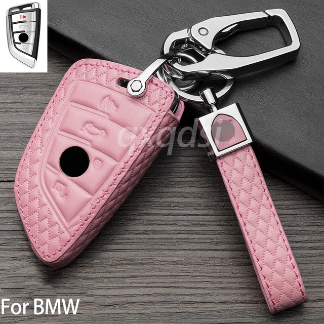 For BMW X1 X2 X3 X4 X5 X6 X7 Leather Remote Key Fob Chain Case Cover Protector