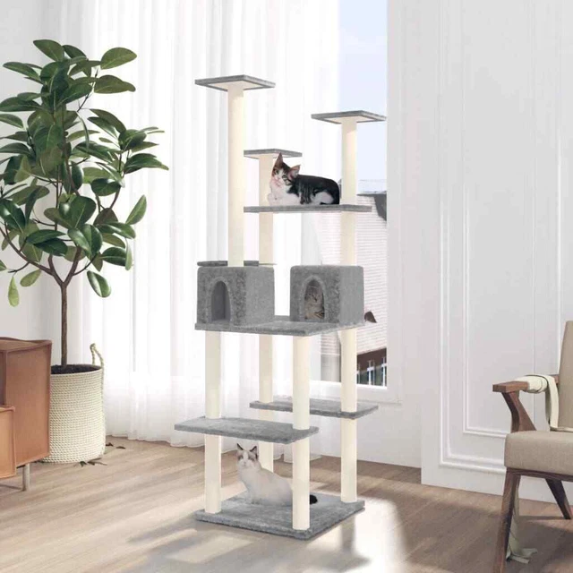 Arbre à chat avec griffoirs en sisal Gris clair 167 cm