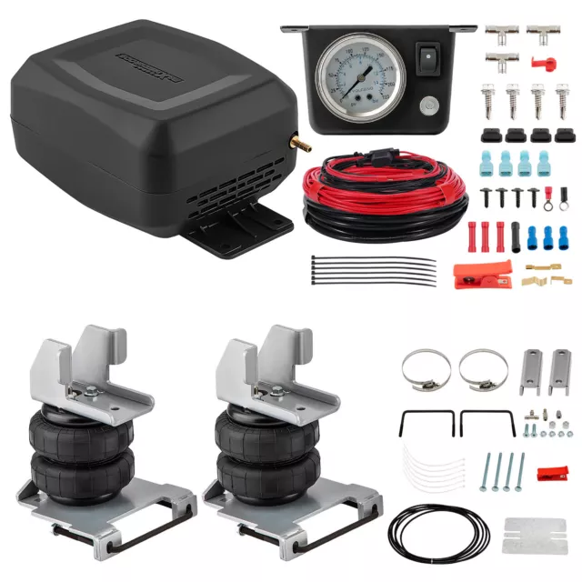 Air Suspension Helper Spring + Compressor Kit For GMC Sierra 1500 2007-2018