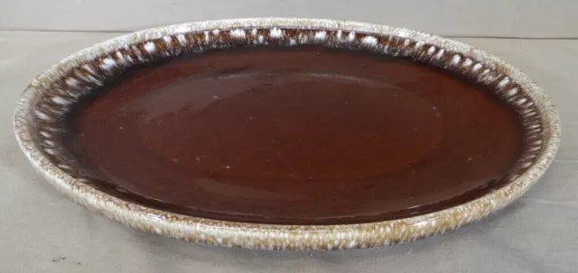 Vintage Hull Pottery Oven Proof Brown Drip Glaze 12" Oval Serving Platter