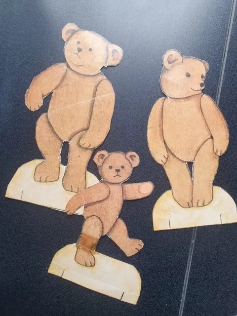 Vintage 1983 Crystal Collins TEDDY BEAR Paper Dolls, cut out without book