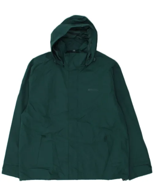 MOUNTAIN WAREHOUSE Mens Hooded Rain Jacket UK 42 XL Green Polyester AZ03