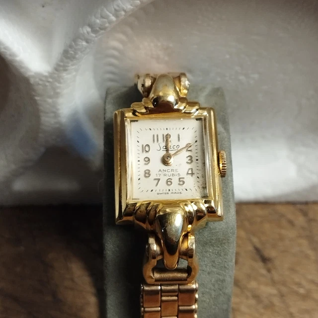 Montre Femme Vintage MIROMAX - Mécanique, Bracelet Plaqué Or - Occasion