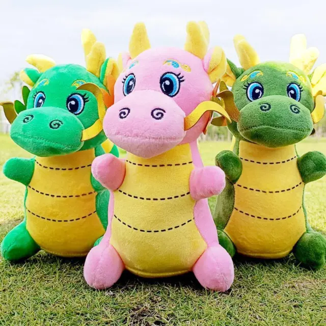 Dragon Mascot Chinese New Year Decoration Plush Toy W3Z4