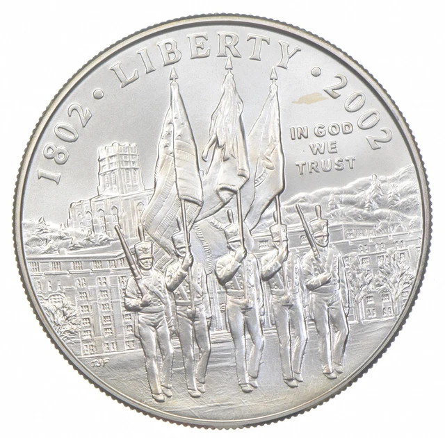 2002-W Unc West Point Army Military Commemorative Silver Dollar $1 *0239