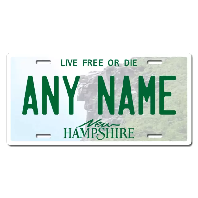 Personalized New Hampshire License Plate 5 Sizes Mini to Full Size Free Shipping