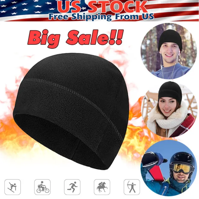Winter Warm Cap Windproof Fleece Hat Skull Cap Running Beanie Hat for Men Women