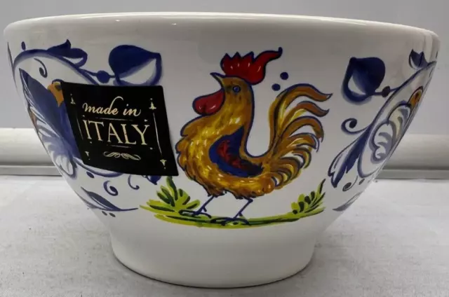 Nova Deruta Ceramic Bowl Dish Rooster Italy  Salad New NWT 5.5" diameter 3" High