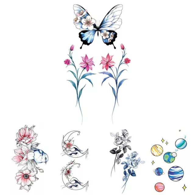 Rose Butterfly Waterproof Fake Tattoos Body Art Body Sticker Tattoo Stickers