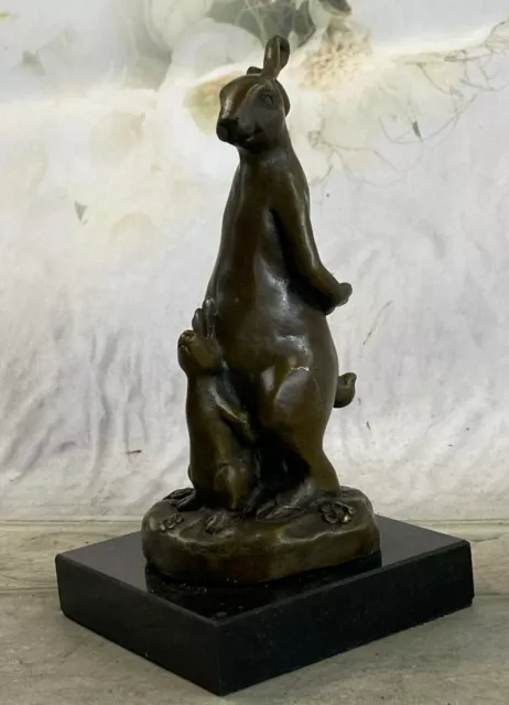 Bronze Bébé Jack Lapin Statue, Intérieur Extérieur Jardin Sculpture Figurine S 3