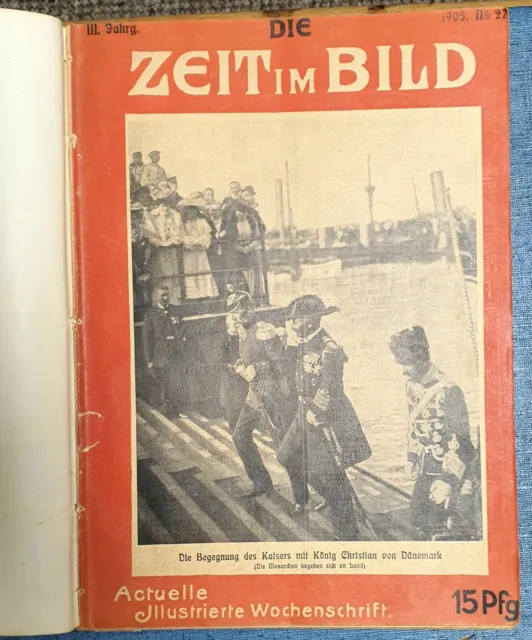 1905 1906 Die Zeit im Bild Zeitschrift Original Heft 27 bis 52 Antik Buch