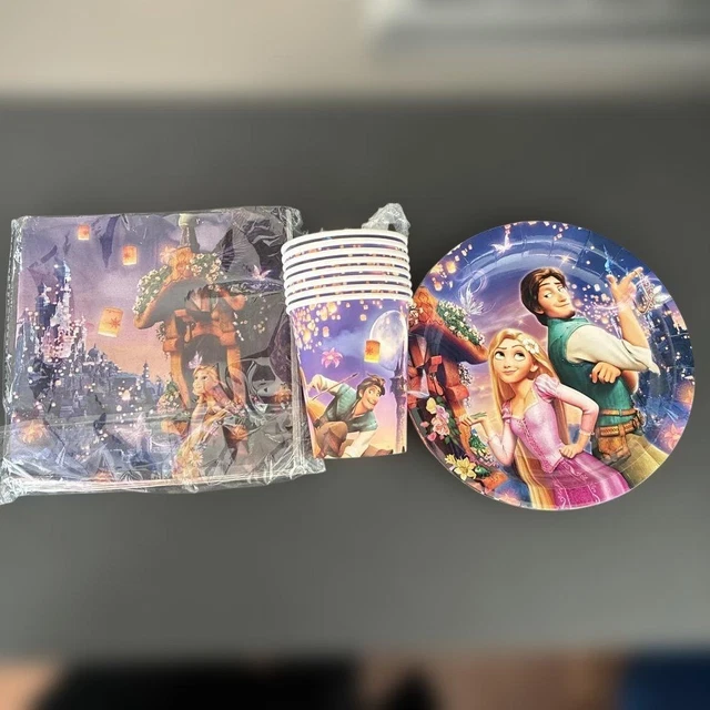RAPUNZEL PARTY TABLEWARE Set Paper Cup Plate Napkin Disney Used Japan £ ...