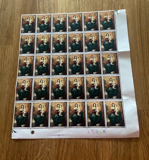 GB QEII 1967 Christmas Block of 30- 4d value Stamps - MNH