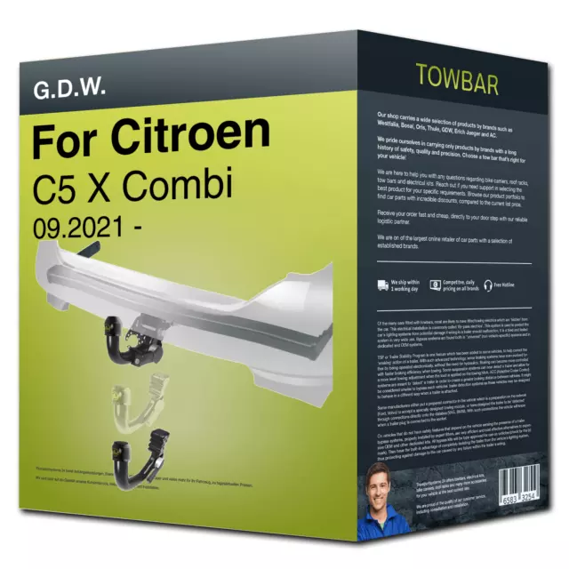 Towbar detachable ›for CITROEN C5 X Combi 09.2021- G.D.W. NEW