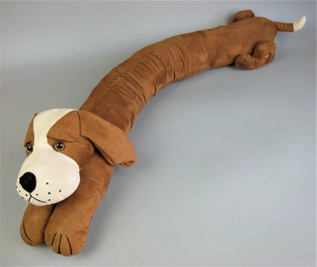 DRAUGHT EXCLUDER / Doorstop "Dora Designs". Soft Fabric Toy. Brown Dog