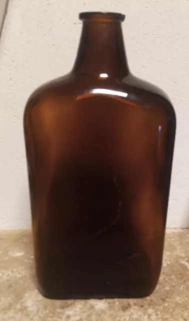 antica grande bottiglia vetro dispenser farmacia contenitore vetro ambrato 22cm