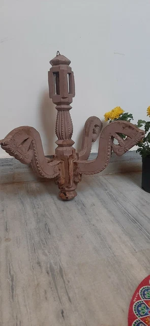 Antique wooden wall hanging chandelier painted horse face old ceiling lights