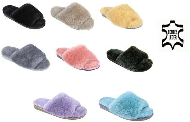 Chaussons D'hiver Vanuba En Cuir Et 100% Peau De Mouton - Taille 36-42 - Gris - NEUF