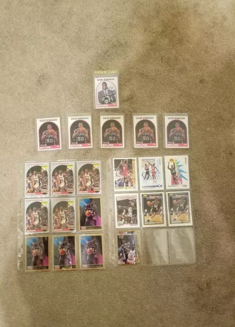 Collection Of 22 David Robinson Rookie Basketball Cards. 1989, 90, 91 & 92. Mint