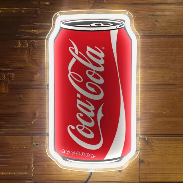 Coca Cola Drink Bar Game Can Club  Wall Silicone LED NEON Light Sign 12"x7" G1