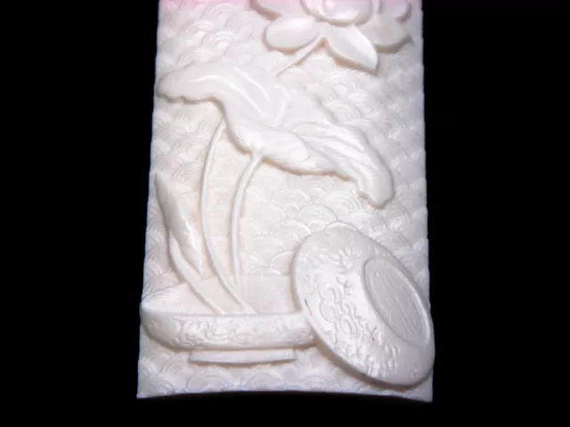 Gorgeous Highly Detailed Hand Carved Pendant Lotus Flower Blossom #12021809 3