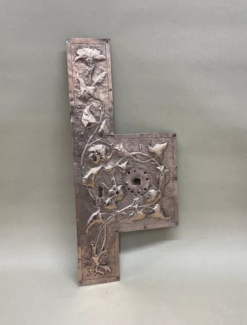 Antique Arts And Crafts Movement Copper Escutcheon Door Plate C1880
