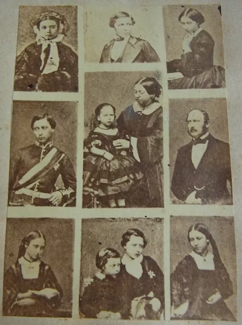 Mini-Foto Um 1860 English Royal Family - Queen Victoria, Albert & 9 Children